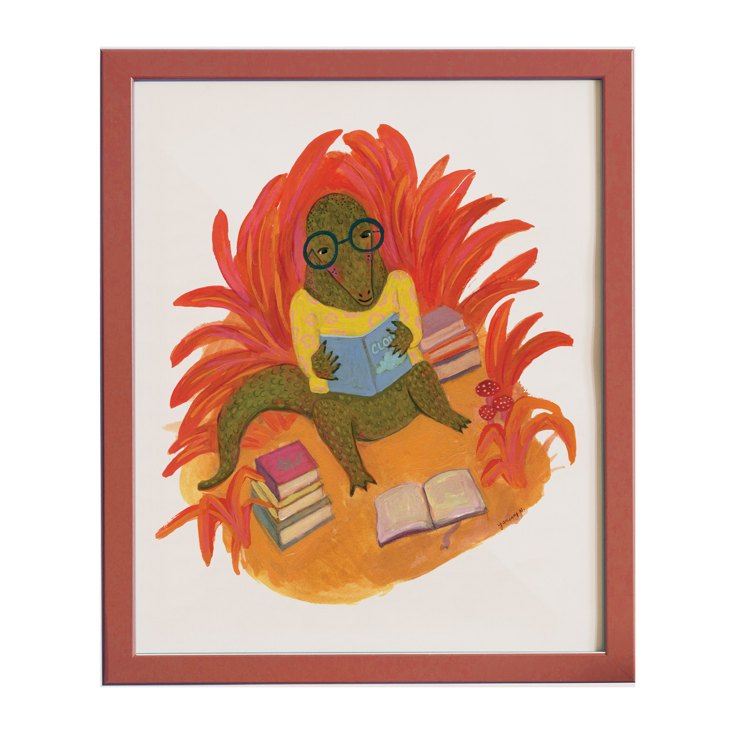 Reading Alligator - Archival Print