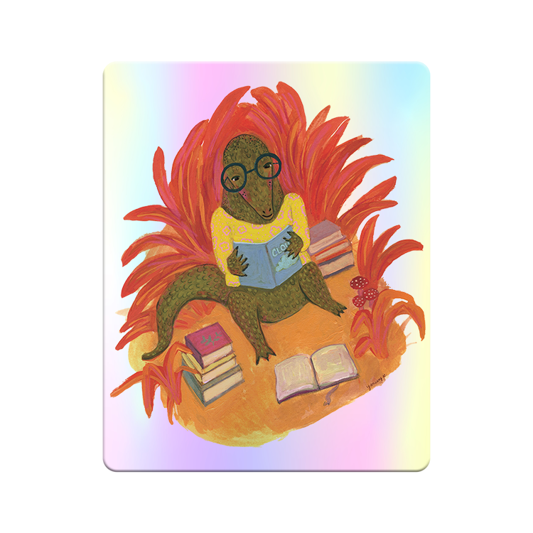 Alligator Studying - Holographic Sticker