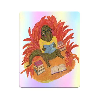 Alligator Studying - Holographic Sticker