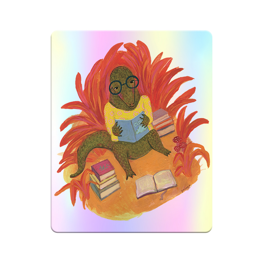 Alligator Studying - Holographic Sticker