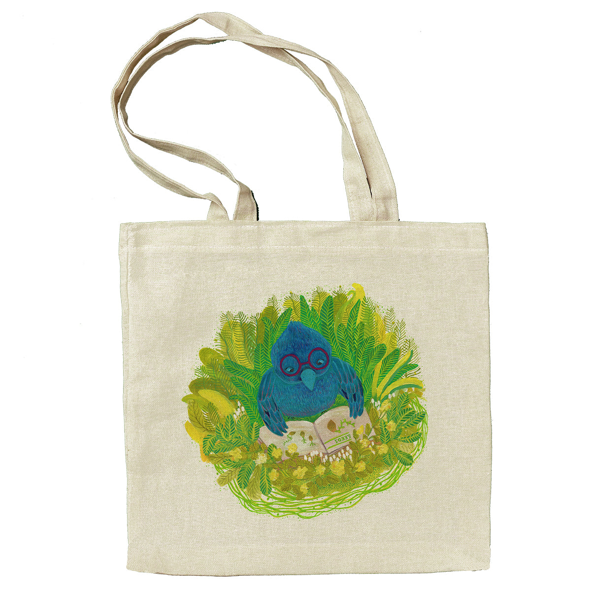 Indigo Bunting Reading - 100% Cotton Tote