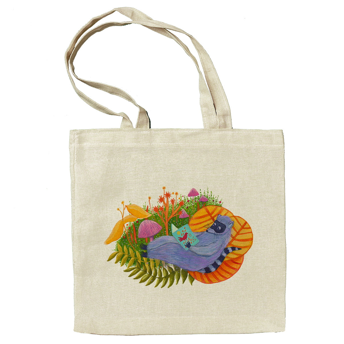 Reading Raccoon - 100% Cotton Tote